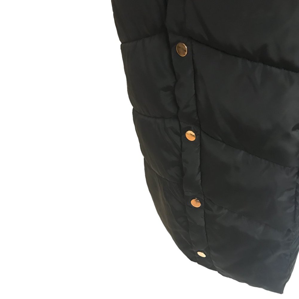 Cameo Rose Ladies Longline Puffer Coat Jacket Black Sz 12 Hooded Quilted Padded - Picture 7 of 14
